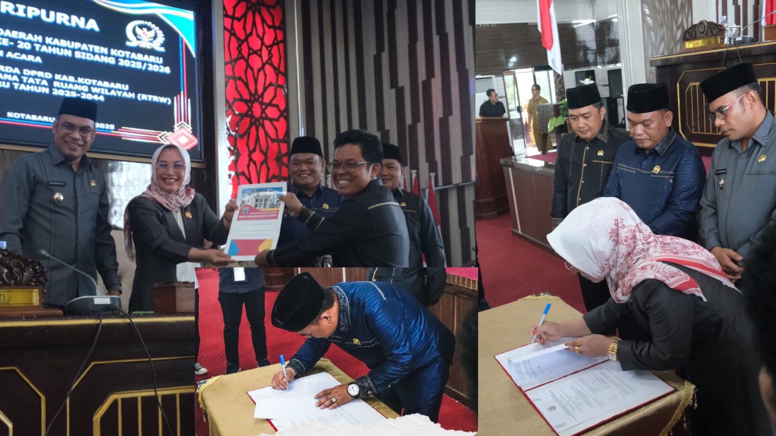 DISEPAKATI:Saat berlangsungnya kesepakatan revisi Perda RTRW di Rapat Paripurna DPRD Kotabaru.(Foto:DPRD Kotabaru untuk Radar Banjarmasin)