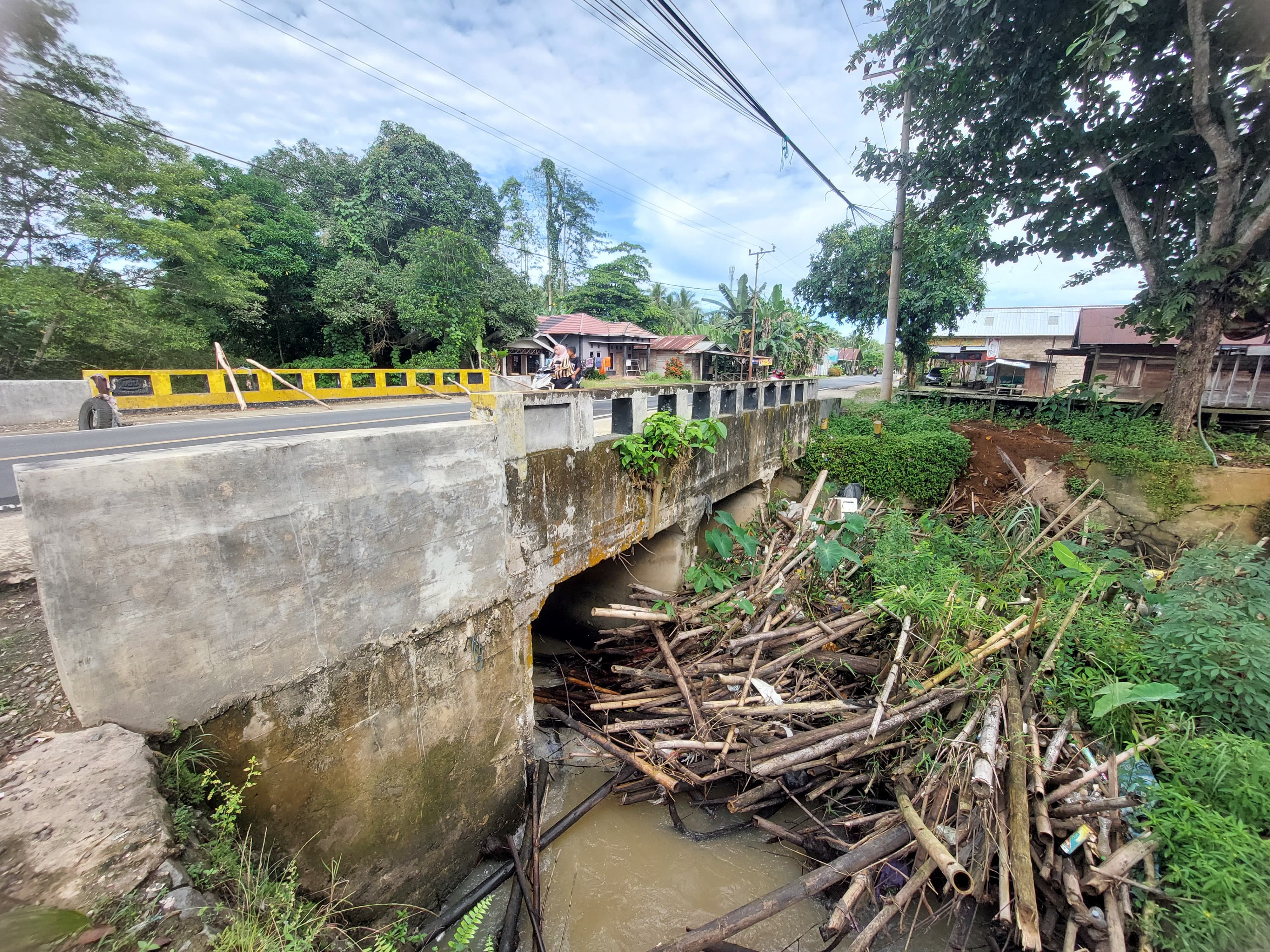 TERSUMBAT: Kondisi Sungai Kadundung tersumbat ranting bambu dan semak yang dikhawatirkan warga berpotensi memicu banjir. (Foto: Jamaluddin/Radar Banjarmasin)