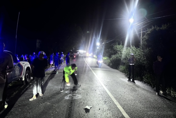 Satlantas Polres Tala saat melakukan olah TKP di Desa Telaga, Pelaihari. (Humas Polres Tala untuk Radar Banjarmasin)