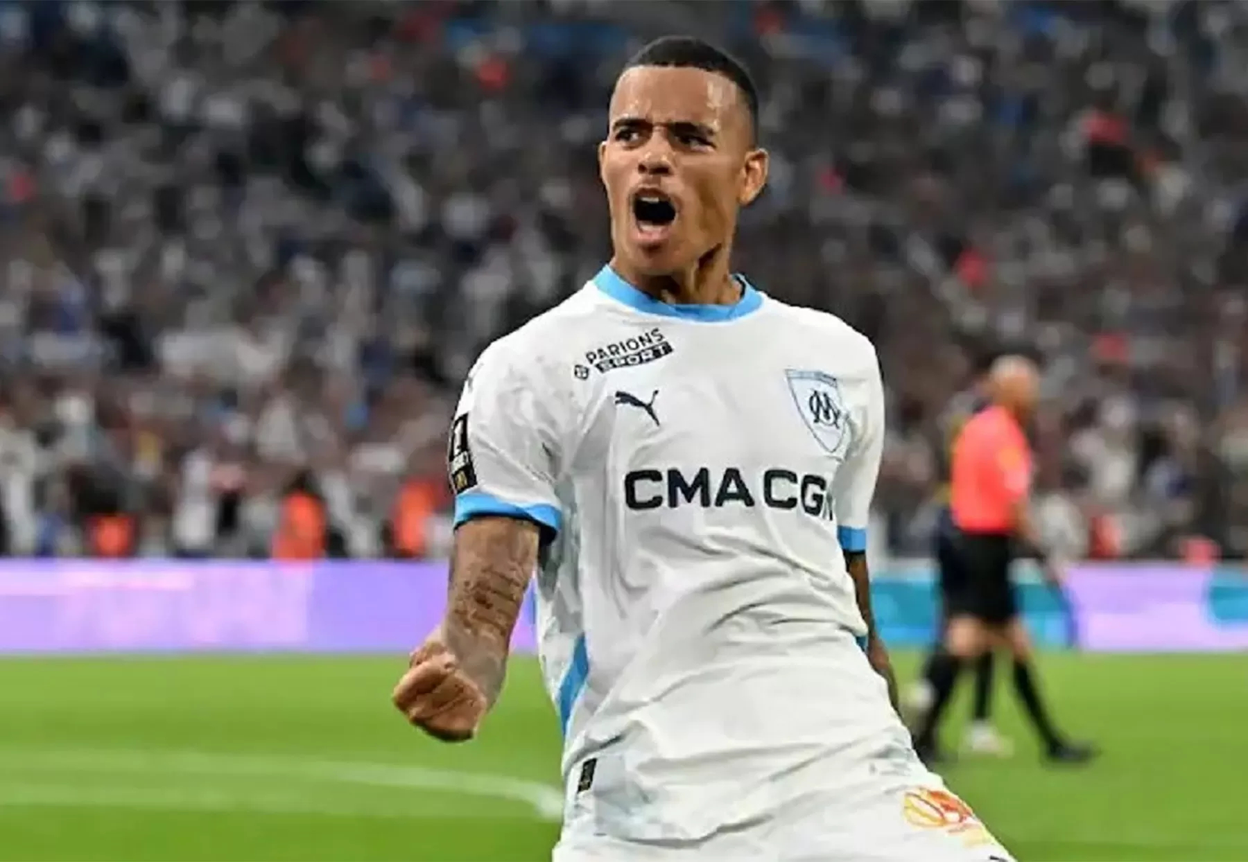 MEREKRUT: Atletico Madrid dikabarkan tengah mempertimbangkan untuk merekrut mantan striker Manchester United, Mason Greenwood. (Marseille)