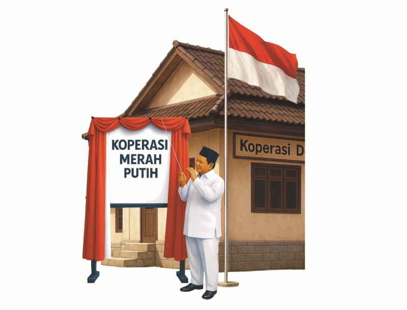 Ilustrasi koperasi merah putih