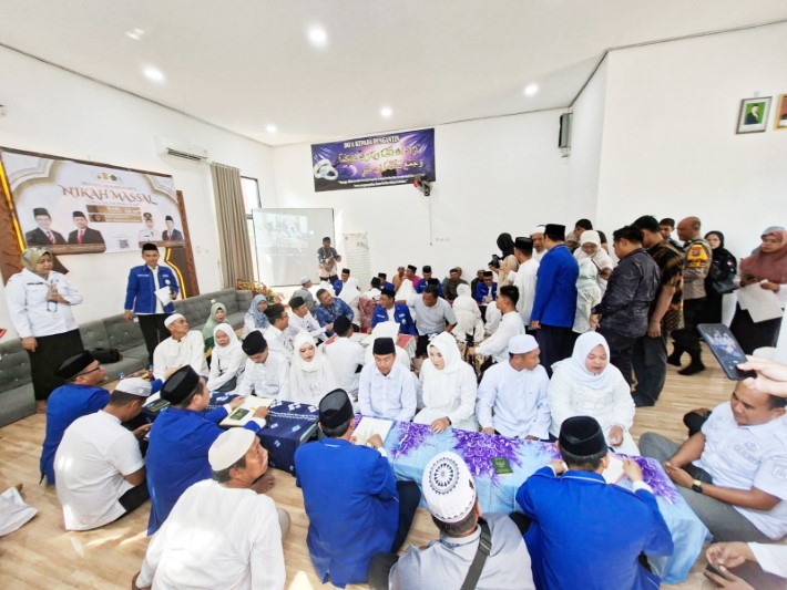 SERENTAK: Nikah massal yang digelar serentak se-Kalimantan Selatan, termasuk di Kota Banjarbaru, pada Rabu (23/7) lalu.