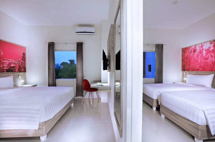 FASILITAS LENGKAP:Salah satu kamar Fave+ Hotel Banjarbaru yang disiapkan untuk promo spesial "Agustus Mulus".