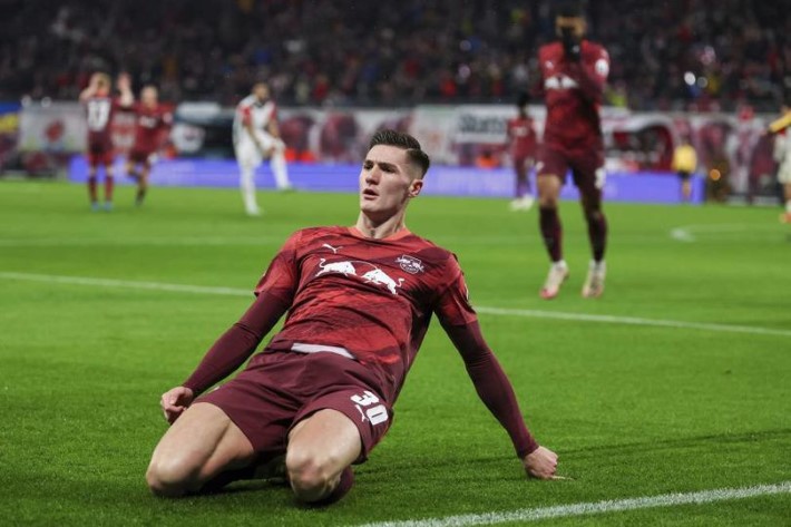 MEMILIH: Striker RB Leipzig, Benjamin Sesko lebih memilih Manchester United ketimbang Newcastle United untuk menjadi klub barunya.