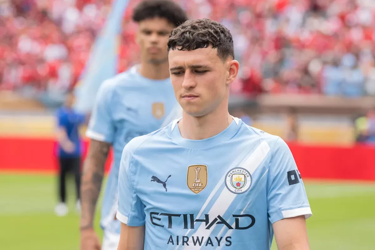 CEDERA: Phil Foden masih bermasalah dengan cedera ankle, diragukan tampil pada laga pembuka Manchester City di Liga Inggris musim 2025/2026.