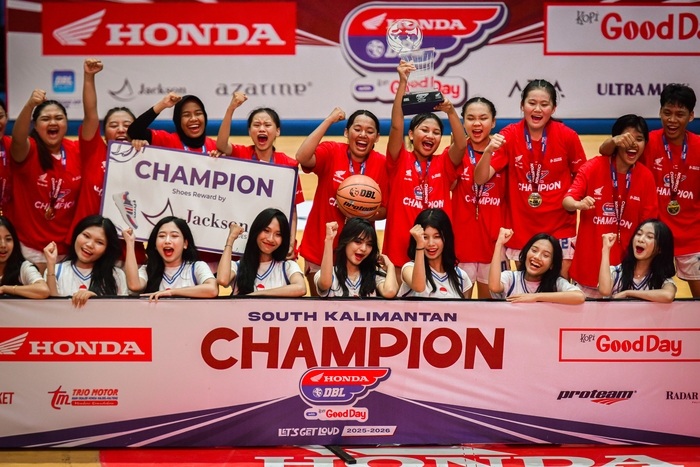 RATU DBL: Tim basket SMAN 2 Banjarmasin sukses mempertahankan gelar juara DBL Banjarmasin di GOR Hasanuddin HM Banjarmasin, Jumat (22/8/2025) sore.