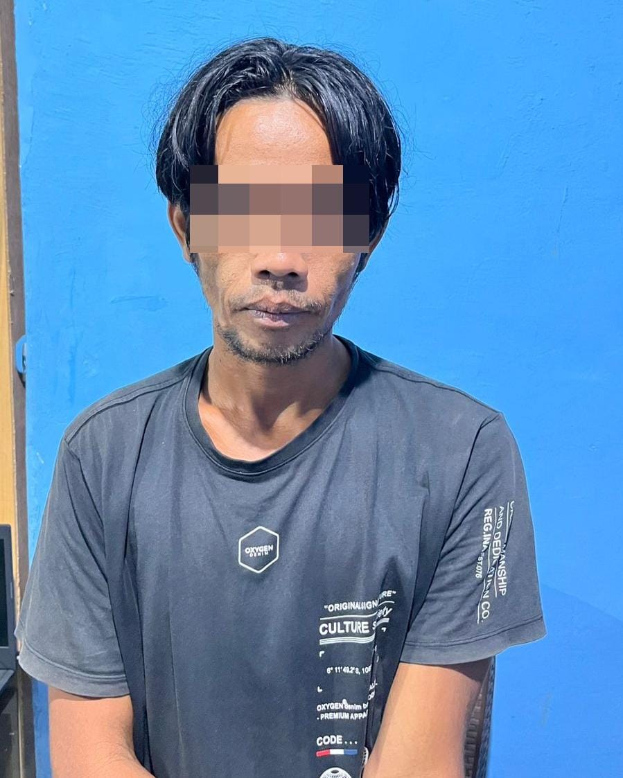 SEMPAT KABUR: Pelaku penganiayaan berhasil ditangkap tim Satreskrim Polres HSU. Paha kanan korban ditusuk sajam.
