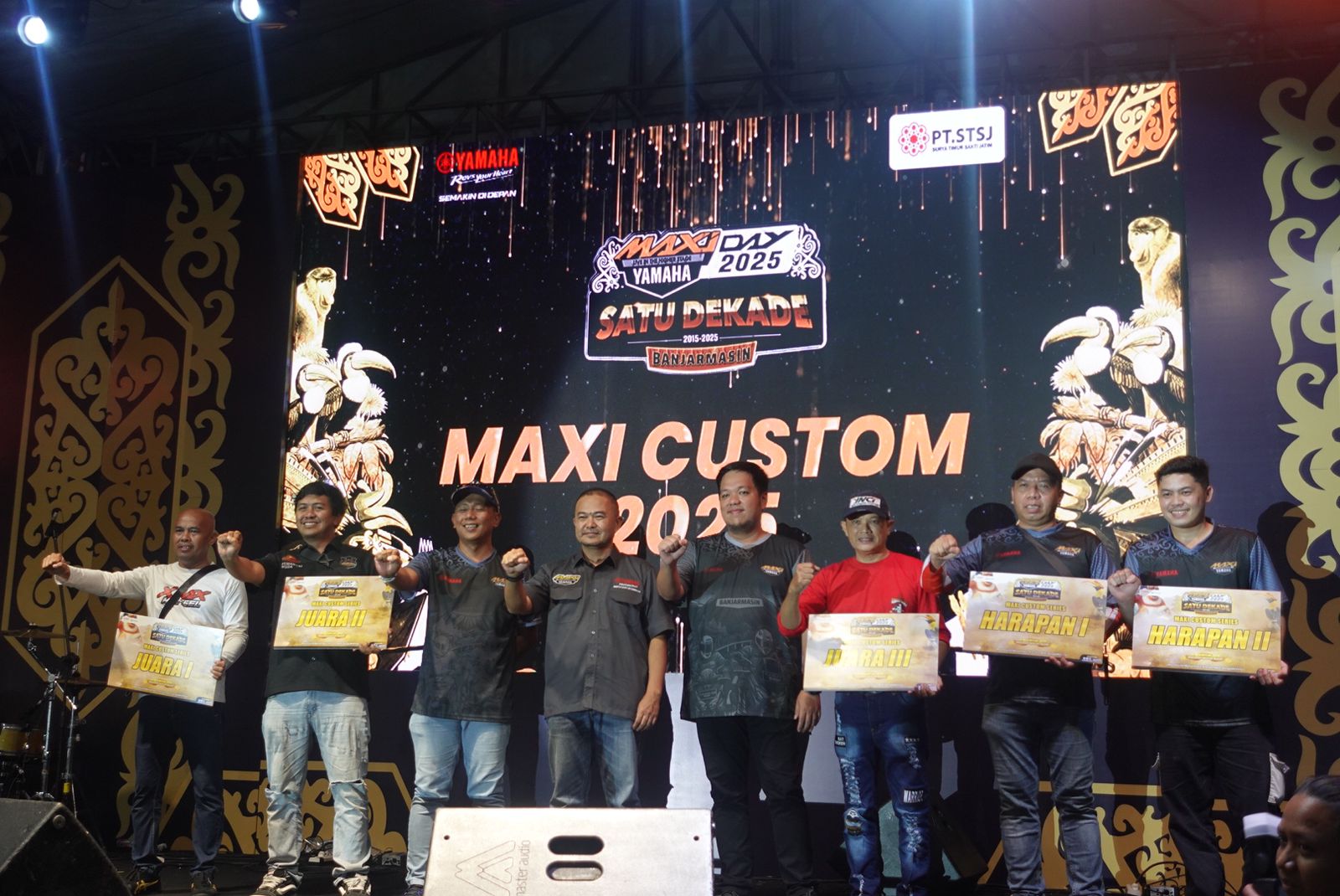 ANTUSIAS: Pecinta motor Yamaha meriahkan Yamaha MAXI Day 2025 di Halaman eks Kantor Gubernur Kalsel di 0 KM Banjarmasin, Sabtu (30/8/2025).