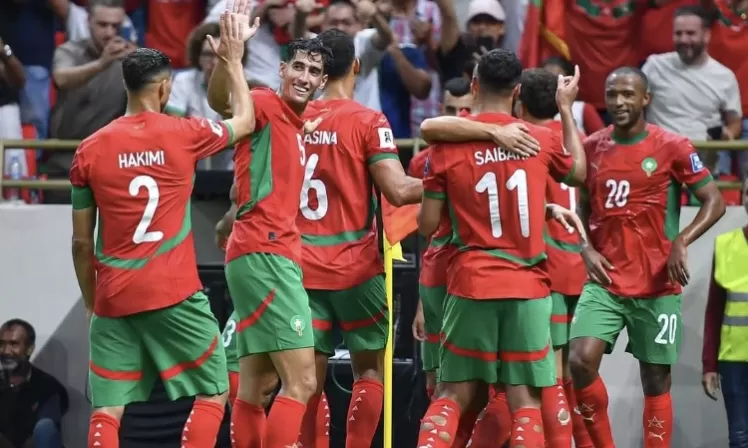 LOLOS: Skuad tim nasional Maroko pada pertandingan kualifikasi piala dunia 2026 kontra Niger, Sabtu (6/9).