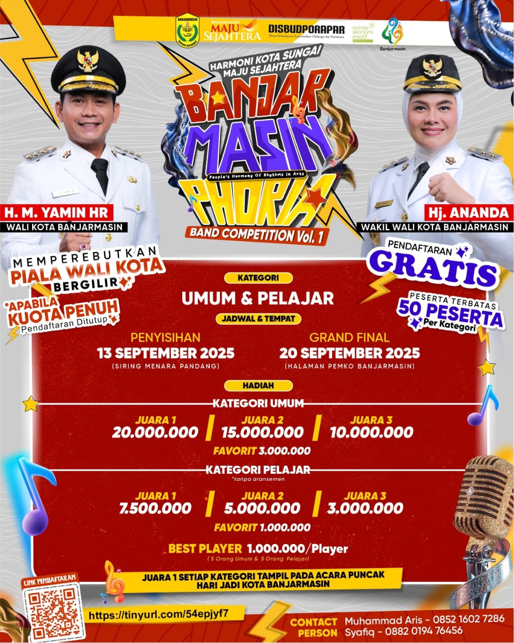 EVENT MUSIK: Banjarmasin Phoria Vol. 1 memperebutkan Piala Wali Kota Banjarmasin.