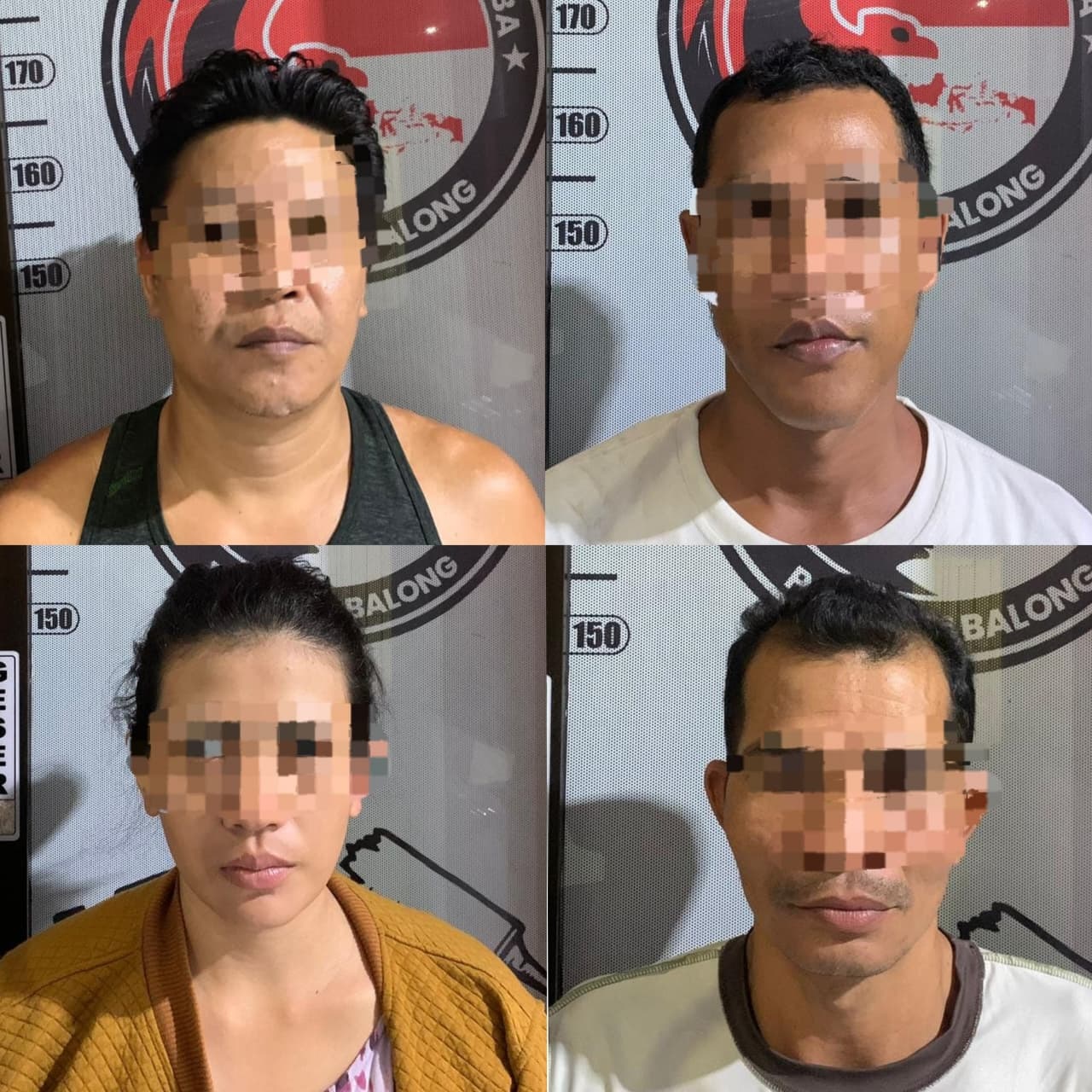 EMPAT PELAKU: MUL, AF, GAP dan AG diduga menjadi pelaku kasus sabu di Desa Barimbun Kecamatan Tanta Kabupaten Tabalong.
