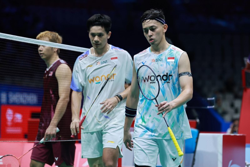 KALAH: Rian/Yeremia menjalani debut dengan menelan kekalahan di babak pertama China Masters 2025, Selasa (16/9).