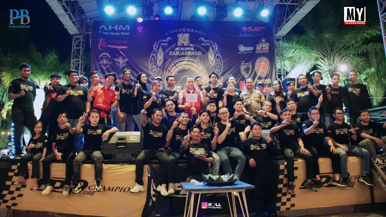 SOSIAL: Ulang tahun ke-14, CBR Banjarmasin menggelar rolling city, safety riding, hingga aksi sosial.