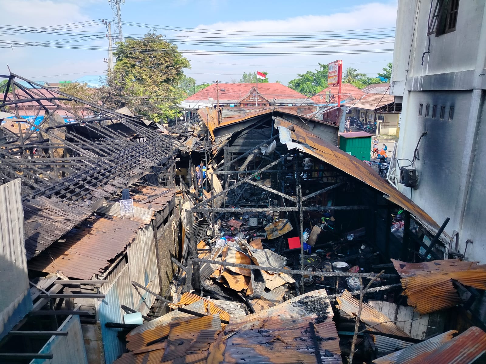 LUDES: Dua rumah dan bangunan PAUD ludes dalam kejadian kebakaran di Pelambuan Banjarmasin.