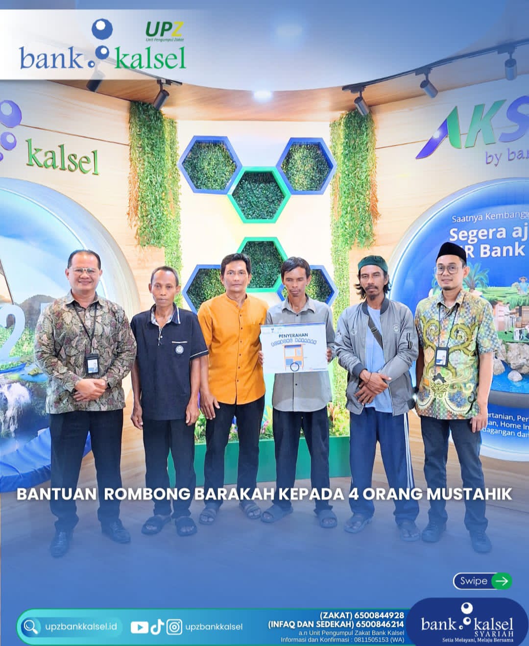 BANTU: Penyerahan 4 Rombong Barakah kepada penerima di Banjarmasin.