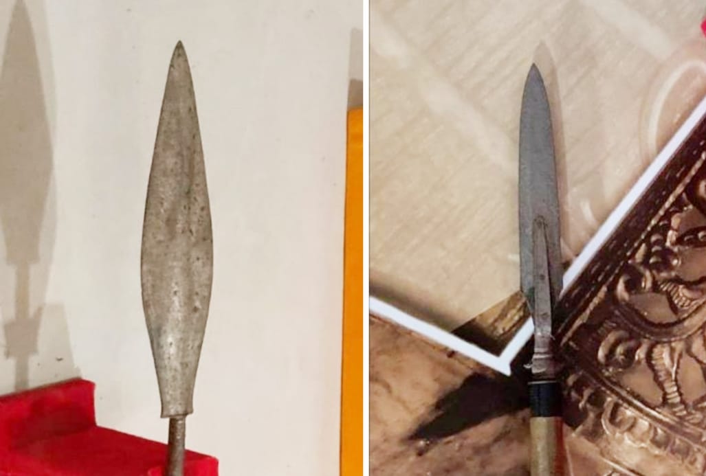 KOLEKSI: Tombak Dayak Bersumpit yang digunakan dalam Perang Banjar pada peristiwa tenggelamnya Kapal Onrust tahun 1859 tersimpan di Museum Lambung Mangkurat Banjarbaru.