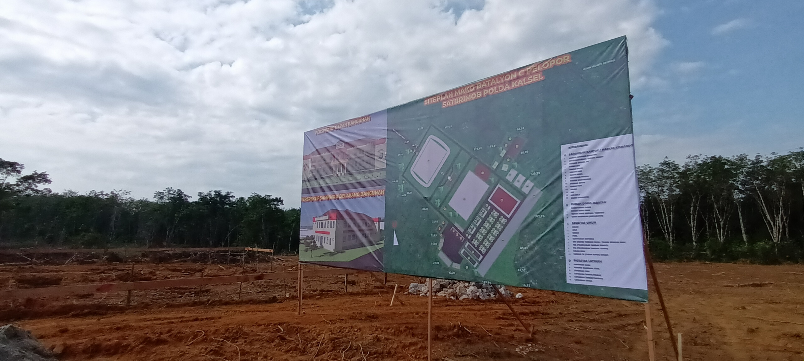 BANYAK FASILITAS : Denah bangunan mako Batalyon C Pelopor Satbrimob Polda Kalsel.  (Foto : Ibnu Dwi Wahyudi)