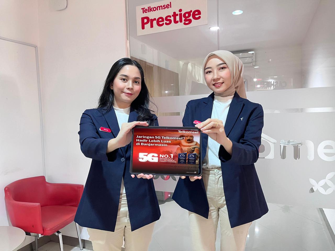 PERTAMA:Telkomsel sebagai operator seluler pertama yang menghadirkan jaringan Hyper 5G di kota Banjarmasin.