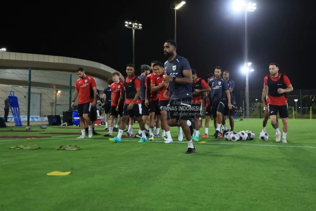 BERLATIH: Timnas Indonesia saat berlatih di Jeddah jelang putaran keempat Kualifikasi Piala Dunia 2026 zona Asia melawan Arab Saudi.