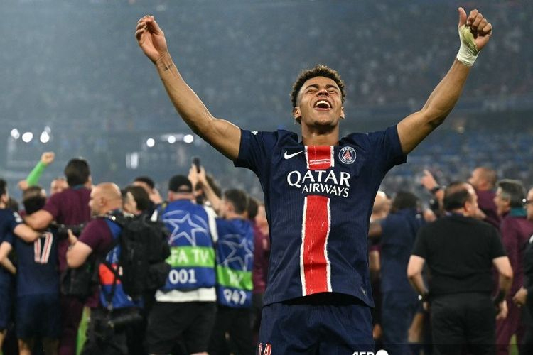 FAVORIT: Penyerang Paris Saint-Germain (PSG) asal Prancis, Desire Doue jadi kandidat terkuat untuk merebut trofi Golden Boy 2025.