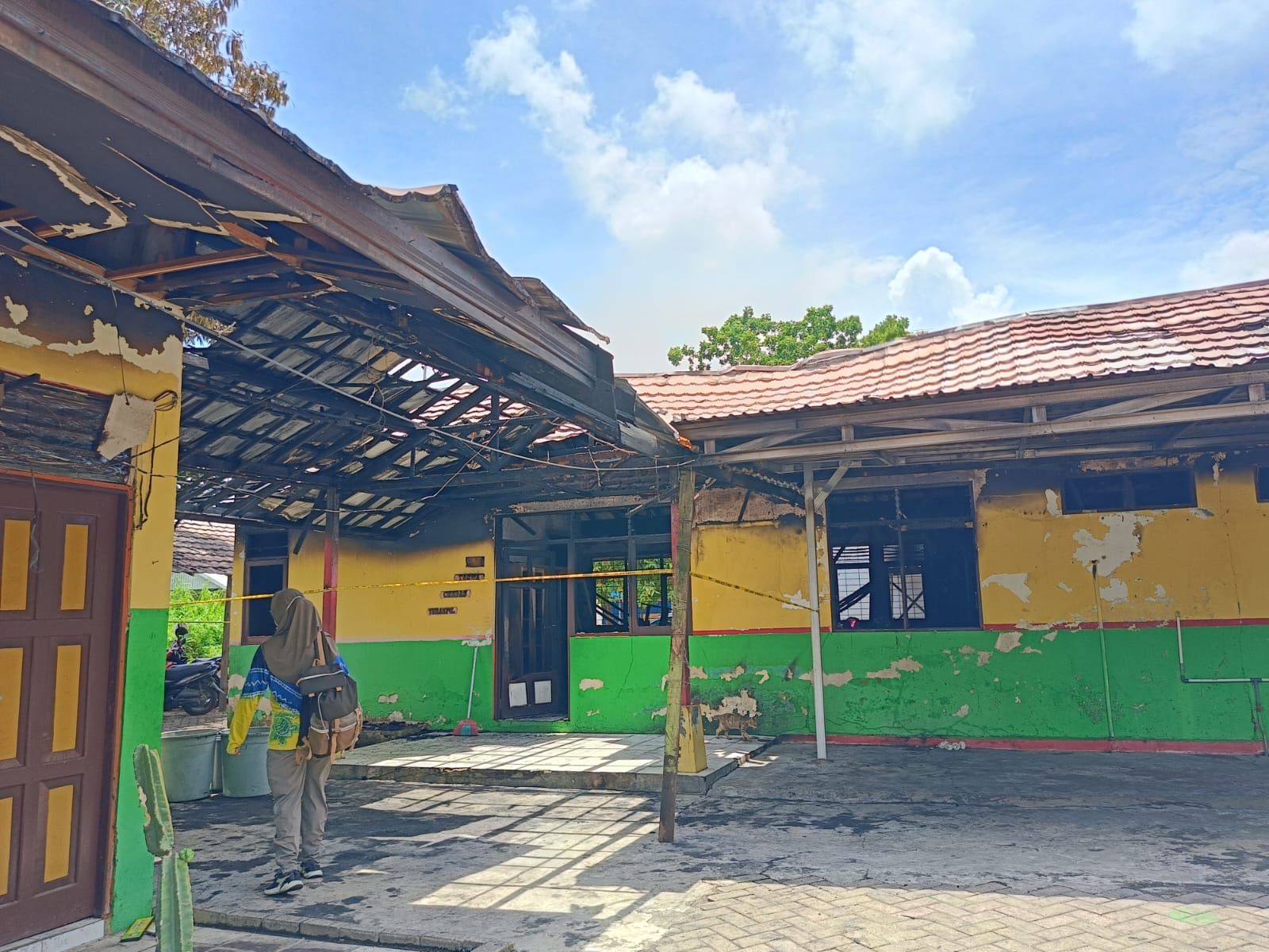 DILIBURKAN: Aktivitas pembelajaran di SDN 2 Kemuning Banjarbaru diliburkan pasca kebakaran.