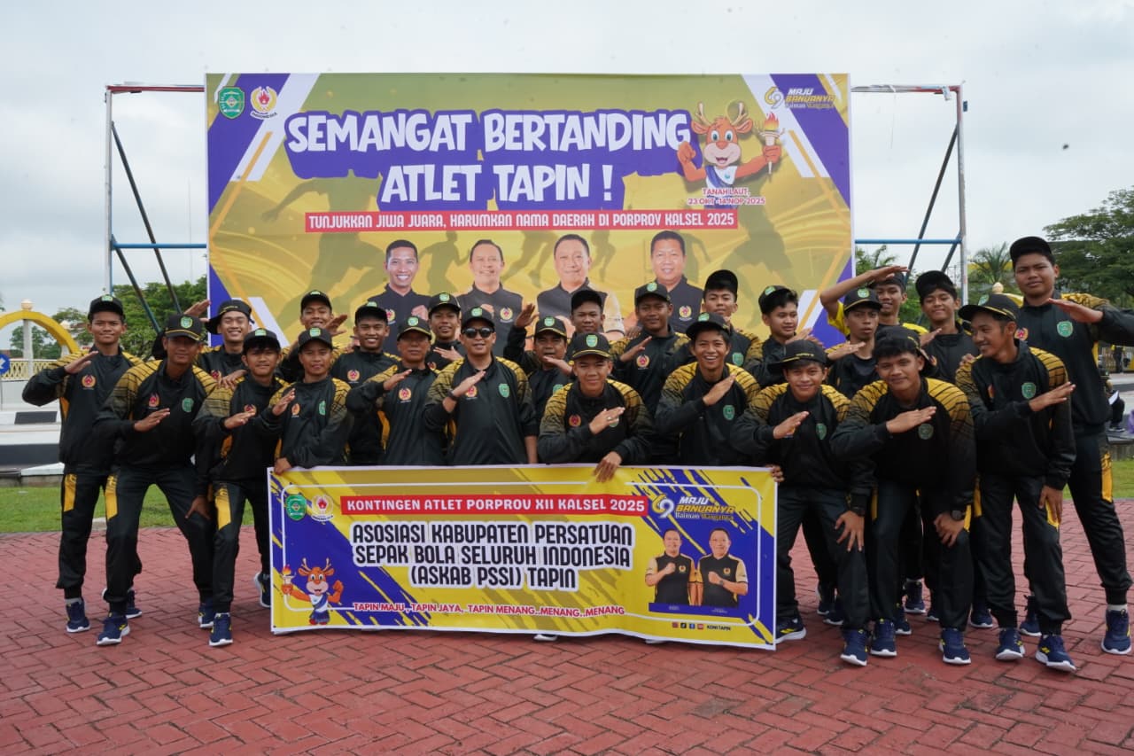 SIAP TEMPUR: Tim sepakbola Tapin yang siap berlaga pada Porprov Kalsel di Tanah Laut berusaha tampil maksimal.
