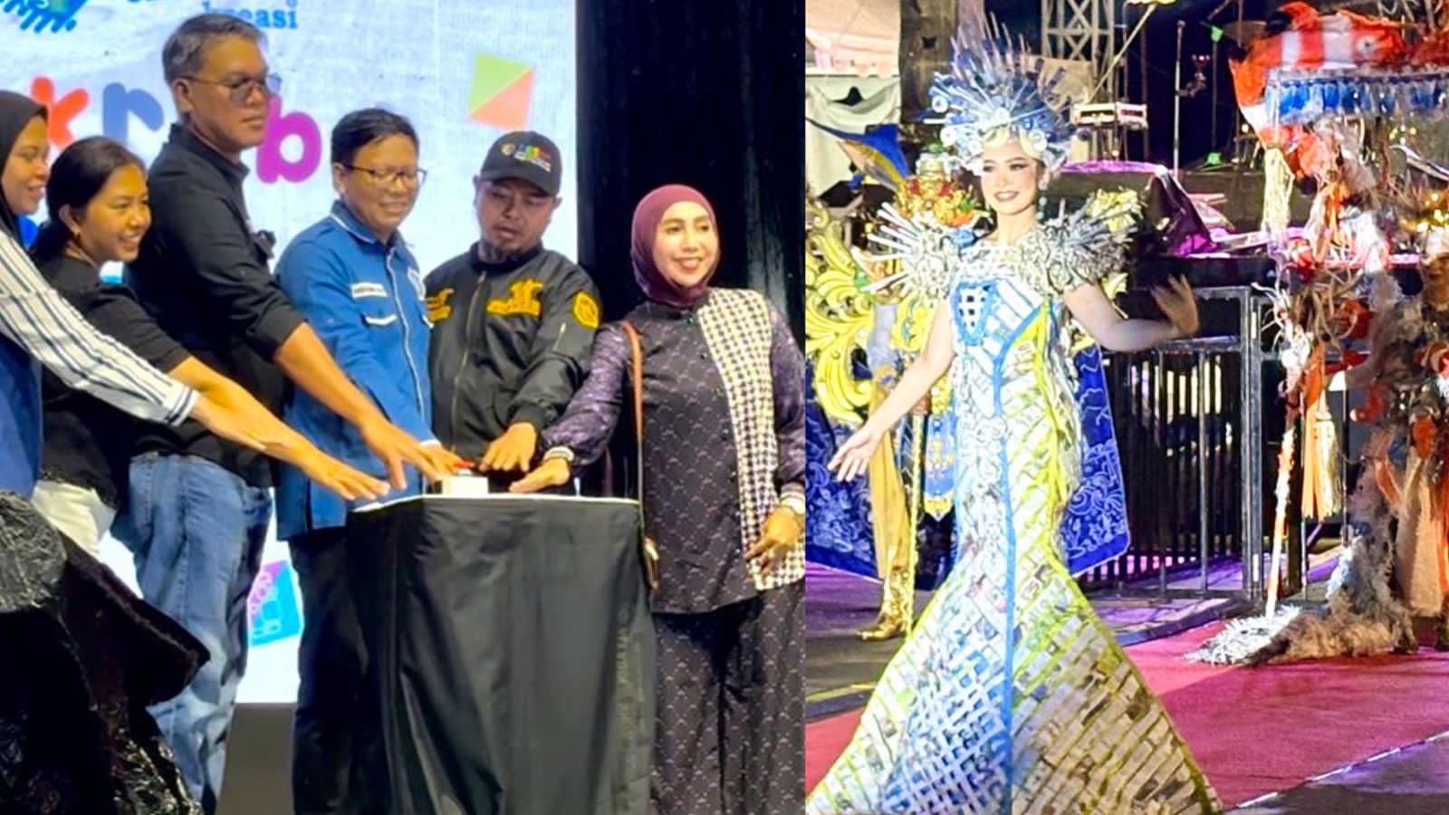 MERIAH:Festival Ajang Kreativitas Bamega (Akrab) 2025 di Siring Laut Kotabaru resmi dibuka, Selasa (21/10/2025).