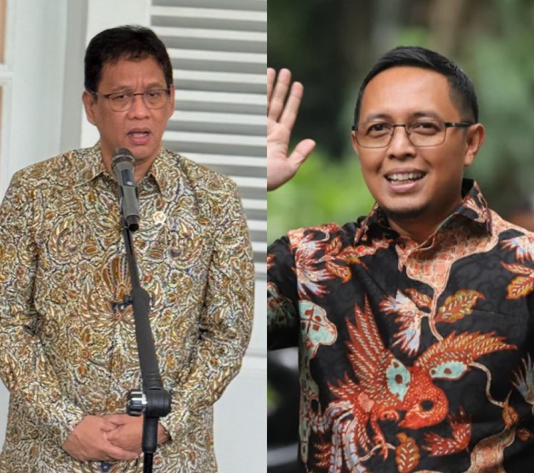 BERSEBERANGAN: Mantan Kepala PCO, Hasan Nasbi dan Menteri Keuangan, Purbaya Yudhi Sadewa.