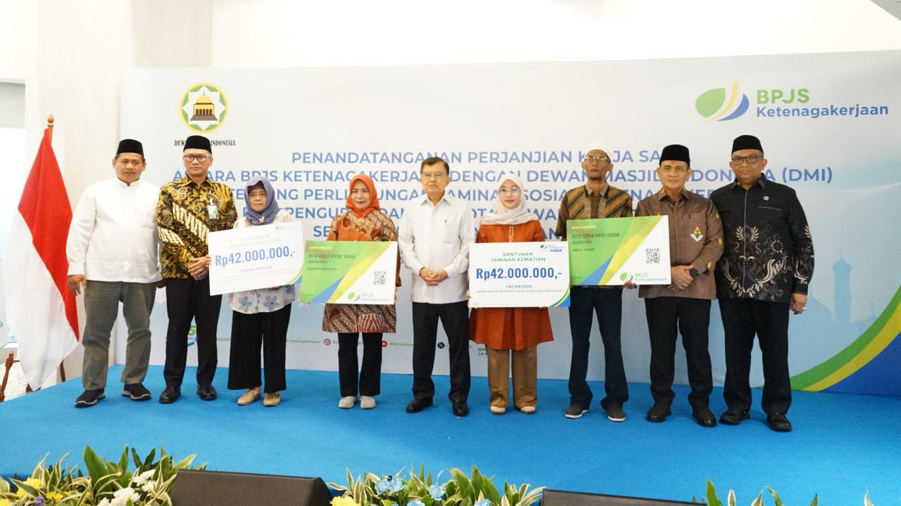 LINDUNGI:BPJS Ketenagakerjaan lindungi penggiat masjid dari risiko kerja.