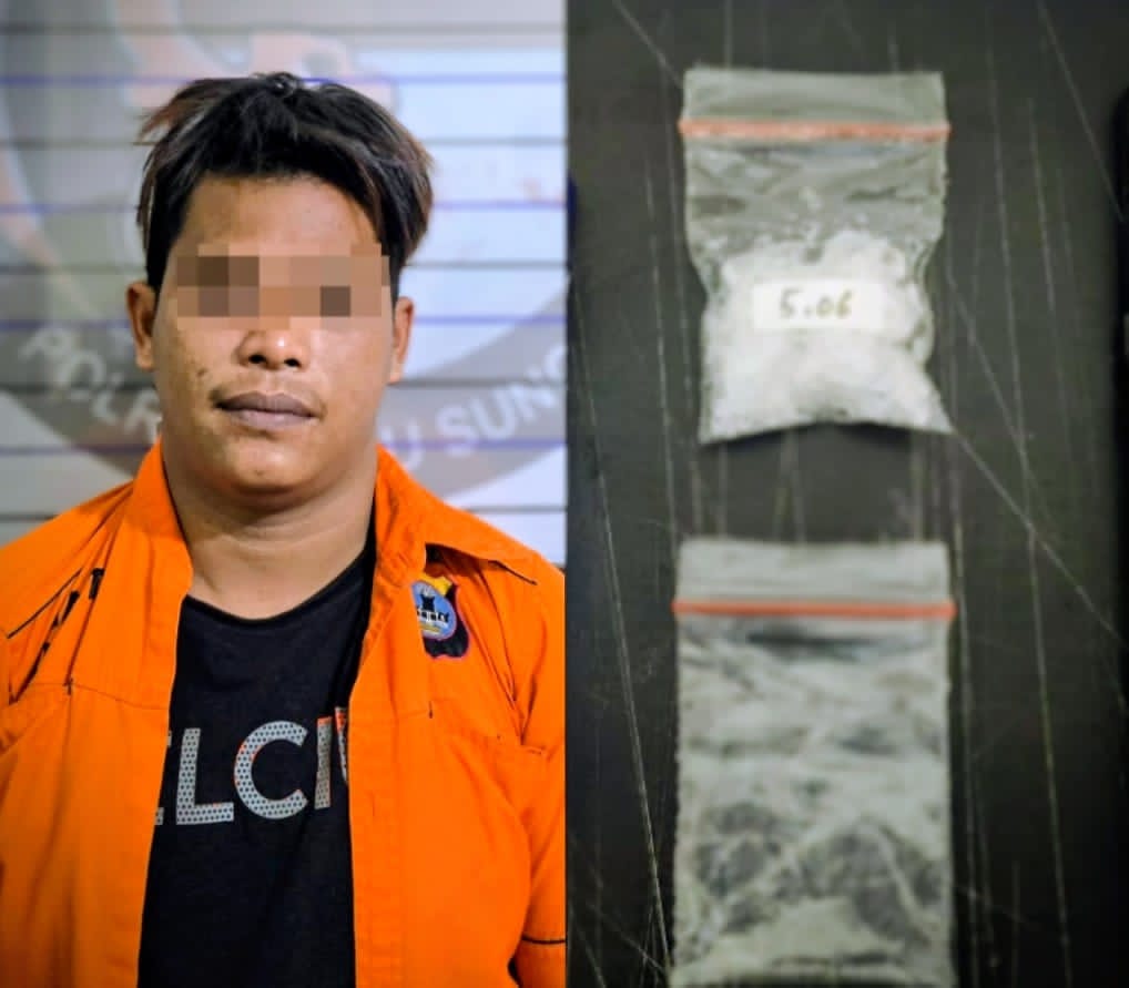 KASUS NARKOTIKA:Tersangka W, warga Jalan Teratai Gang Seroja I, Kabupaten Barito Selatan, Provinsi Kalimantan Tengah, ditangkap anggota Polres HSU dalam kasus kepemilikan paket sabu.