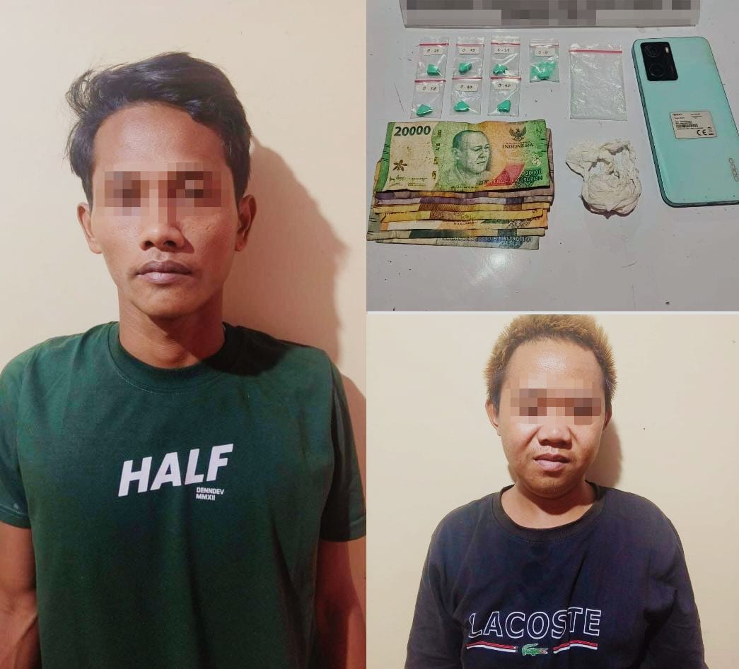 NARKOTIKA: MS (29) seorang buruh harian lepas asal Banjarmasin, dan MF (28), seorang wiraswasta asal Kabupaten Banjar ditangkap di Kota Amuntai karena bawa pil ekstasi.