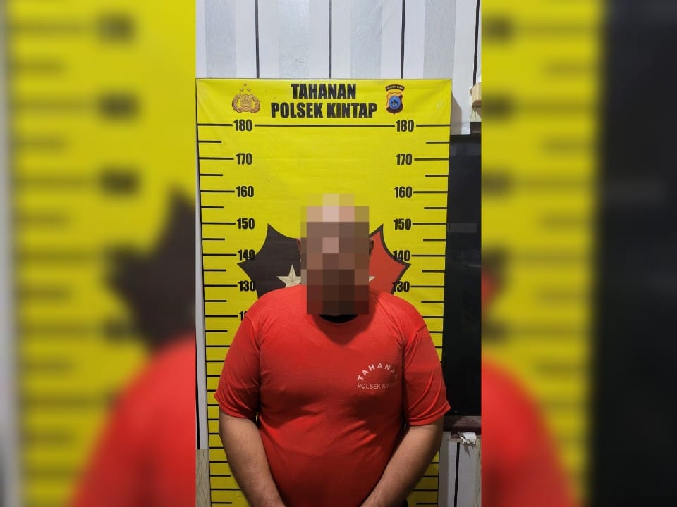 DIAMANKAN: Pria berinisial R alias J (44) diamankan anggota Polsek Kintap di Desa Pasir Putih karena menyimpan sabu.