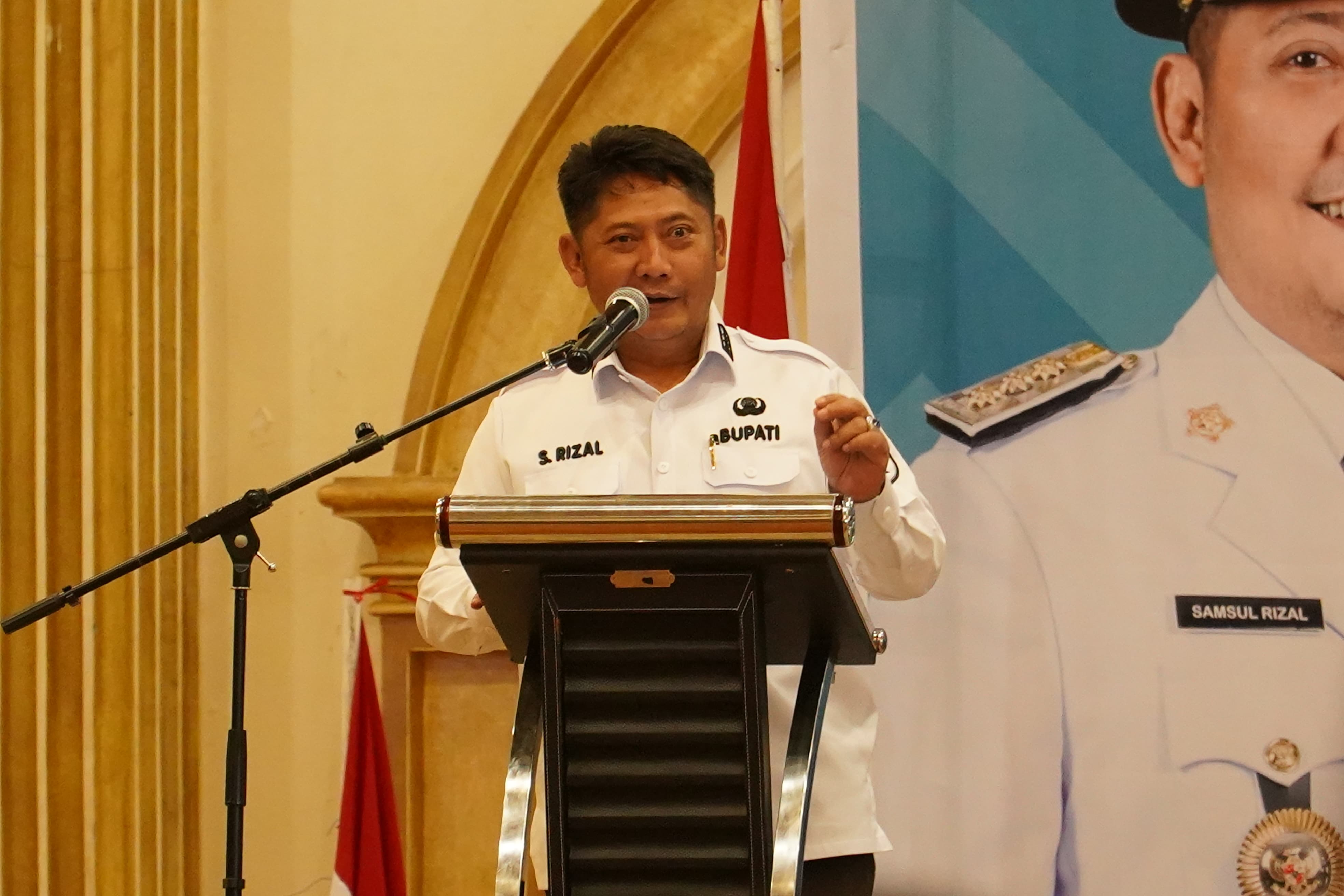 BERSUARA: Bupati HST Samsul Rizal merespons tapal batas HST-Kotabaru yang kembali disoal.