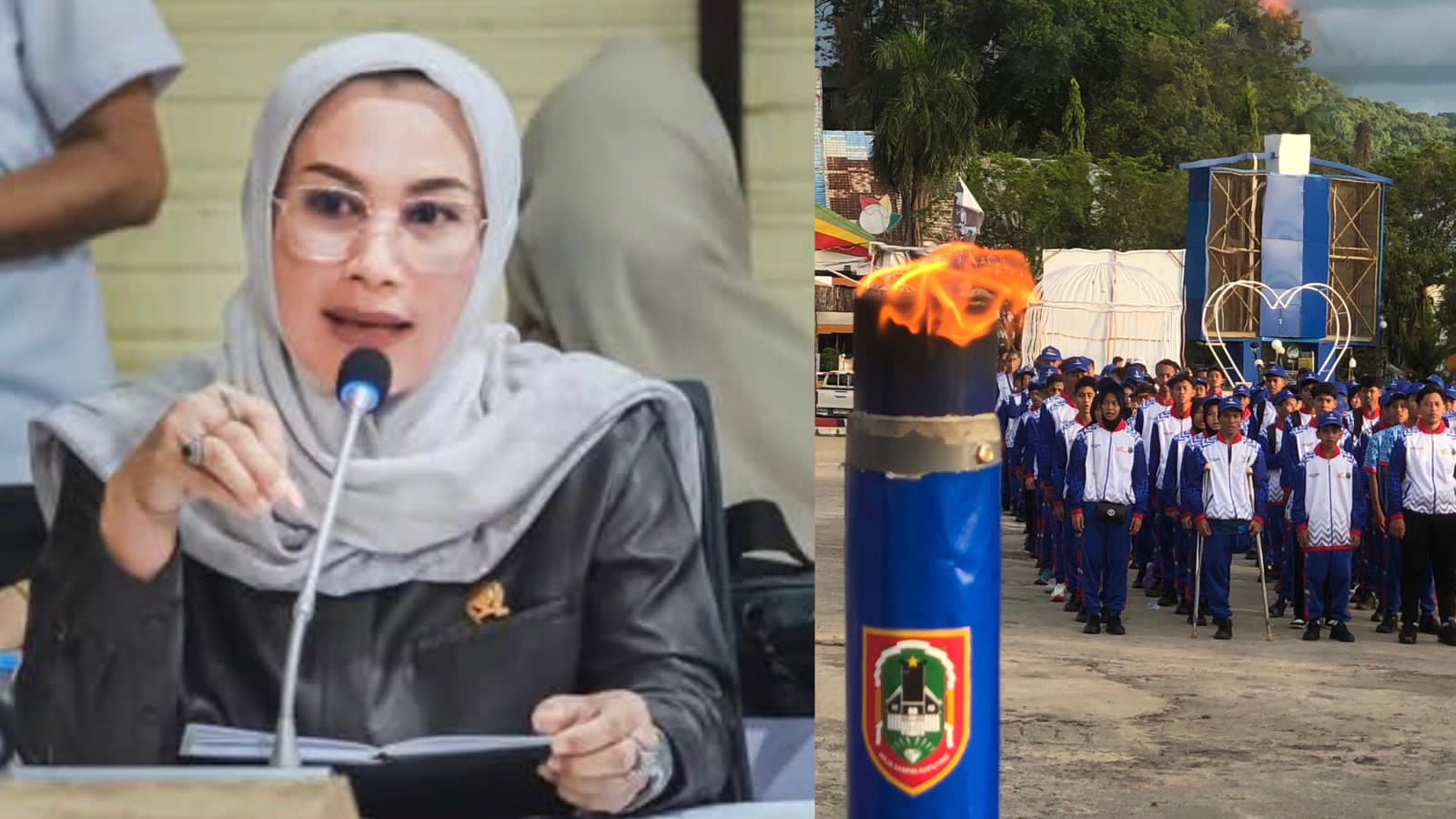 MENDUKUNG: Ketua DPRD Kotabaru Hj Suwanti menegaskan dukungannya kepada para atlet Kotabaru di Porprov XII Kalsel 2025 Pelaihari.