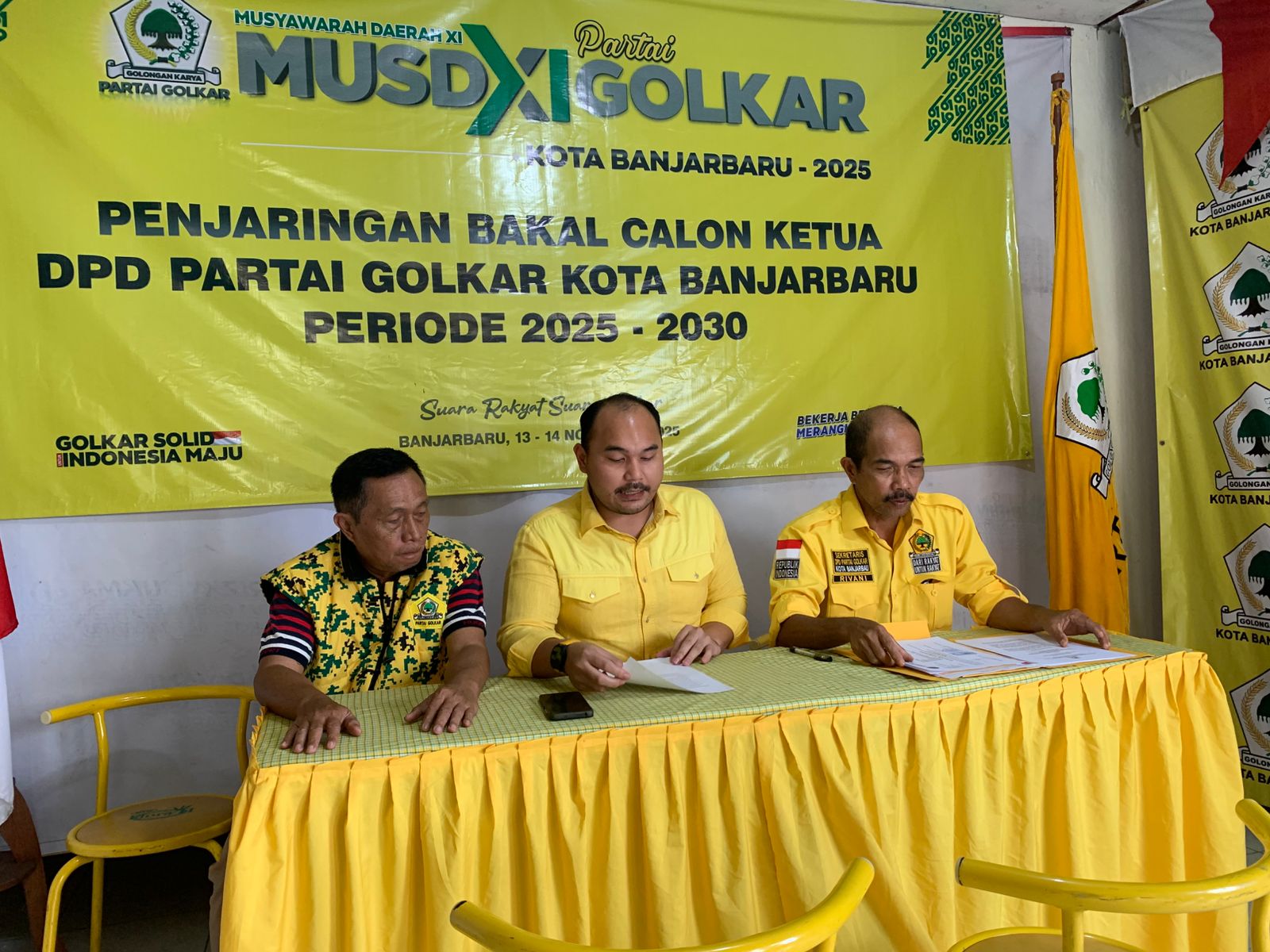 PENGUMUMAN: Tim penjaringan Golkar Banjarbaru mengumumkan hanya satu bakal calon yang mendaftar dan memenuhi syarat administrasi