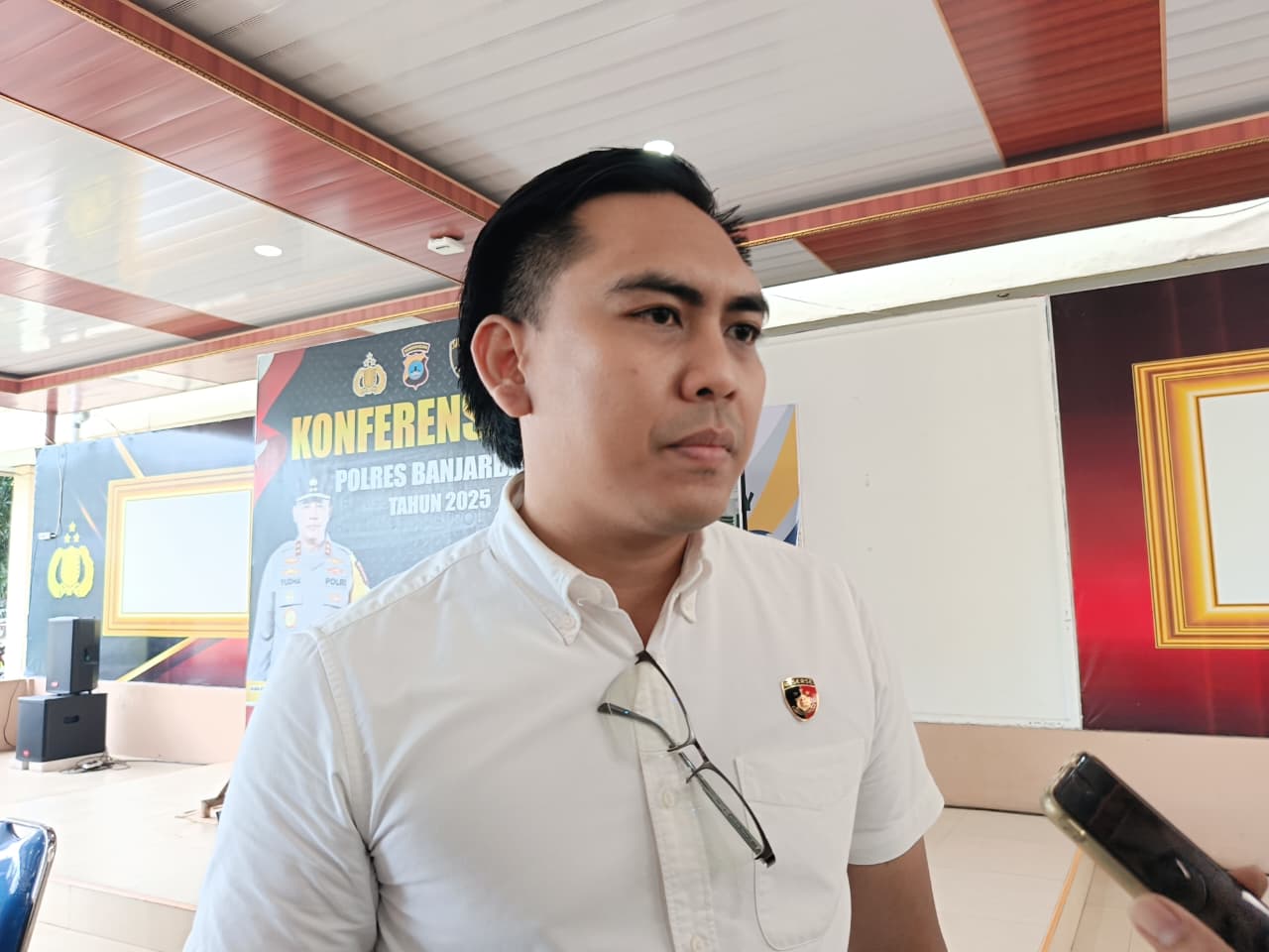 KETERANGAN: Kasat Reskrim Polres Banjarbaru AKP Haris Wicaksono akui sudah terima aduan soal kasus dugaan penggelapan dana Dinkes Banjarbaru.