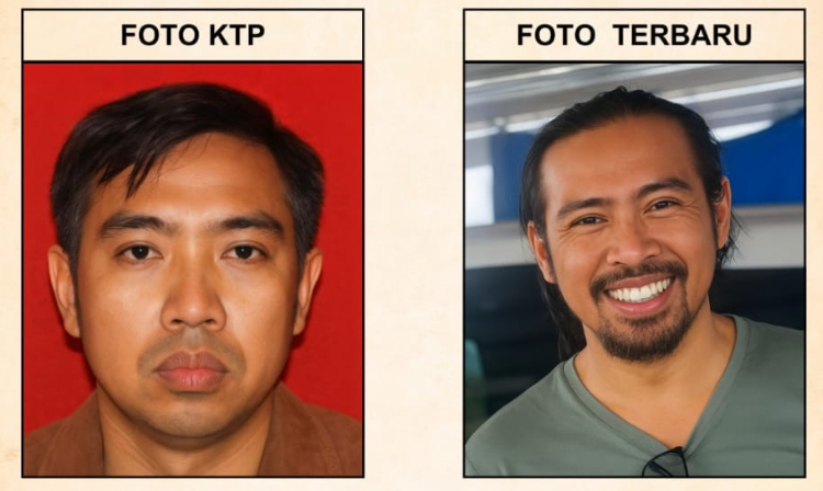 Wajah Eko Sunarko, tersangka kasus korupsi bibit pisang di Hantakan, HST, yang sekarang buron.
