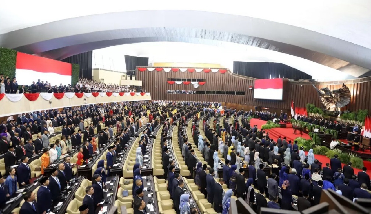 WAKIL RAKYAT: Ilustrasi sidang paripurna di Gedung Nusantara, Kompleks Parlemen, Senayan, Jakarta. DPR mengesahkan RUU KUHAP menjadi UU, kemarin (18/11).