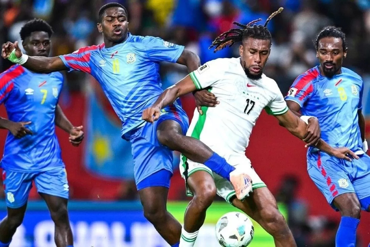 KETAT: Pertandingan Nigeria melawan Republik Demokratik Kongo di Stade Prince Heritier Moulay Hassan, Rabat, Maroko, Senin (17/11). (CAF)