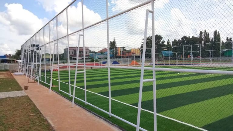 LOKASI: Venue Lapangan Mini Soccer yang akan menjadi lokasi pertandingan sepak bola cerebral palsy (CP). (DPRKPLH Tala untuk Radar Banjarmasin)