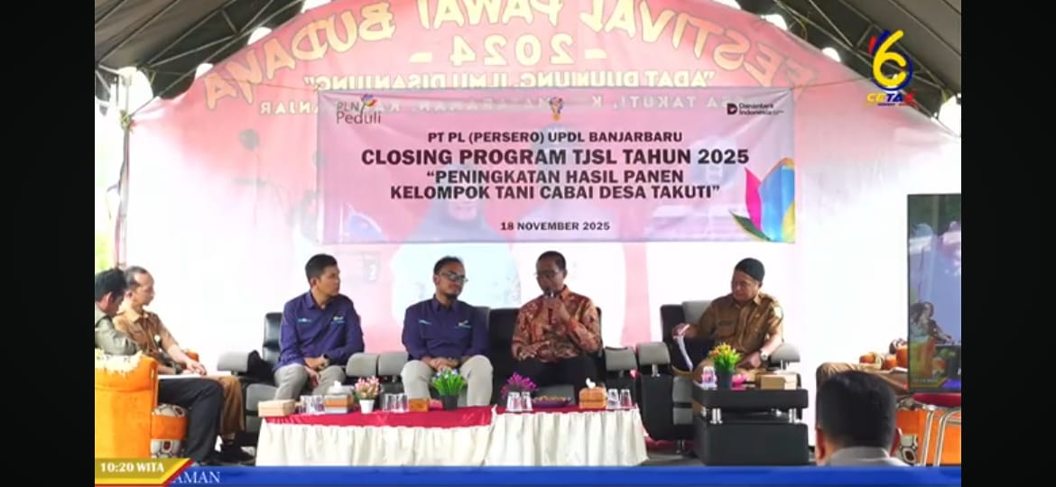 MOMEN: Suasana kegiatan closing Program TJSL PLN UPDL Banjarbaru bersama petani cabai Desa Takuti, Selasa (18/11/2025).