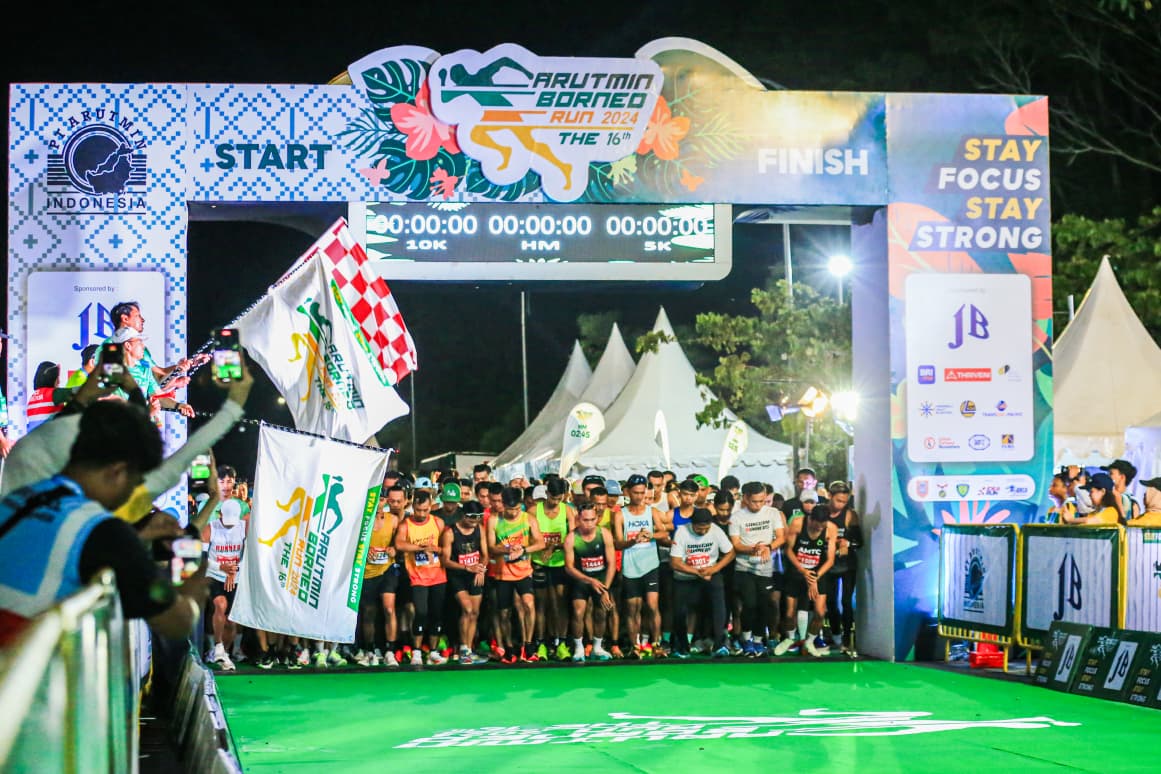 AJANG BERGENGSI:Ribuan pelari berpartisipasi di Arutmin Borneo Run 2024 di Banjarbaru. Tahun ini, event meriah ini akan kembali digelar.