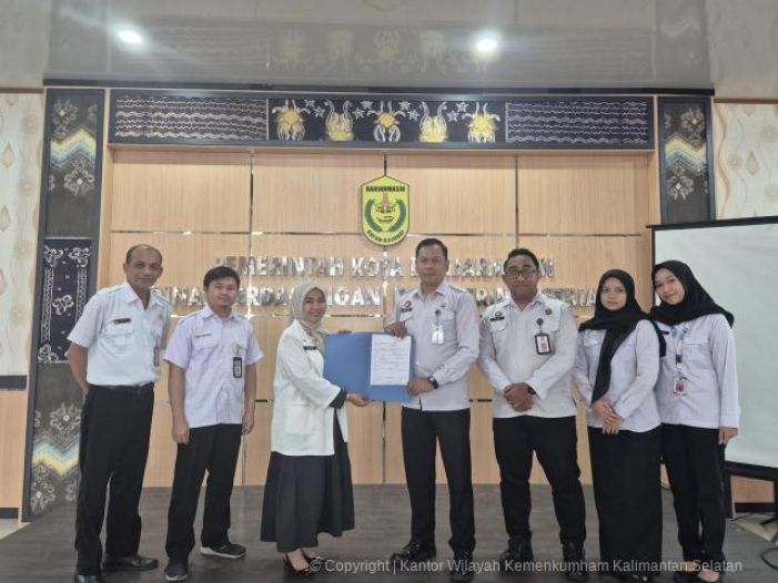 FASILITASI:Tim Layanan Intelektual Kanwil Kemenkum Kalsel menghadiri rapat koordinasi fasilitasi kekayaan intelektual 2025, Rabu (26/11/2025).