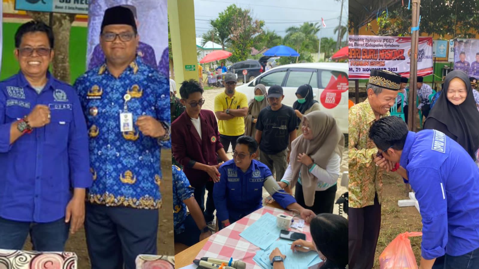 BERSEMANGAT:Rahmad saat mengahdiri Peringatan Hari Guru ke 80 di Kecamatan Pamukan, Sabtu (29/11/2025).