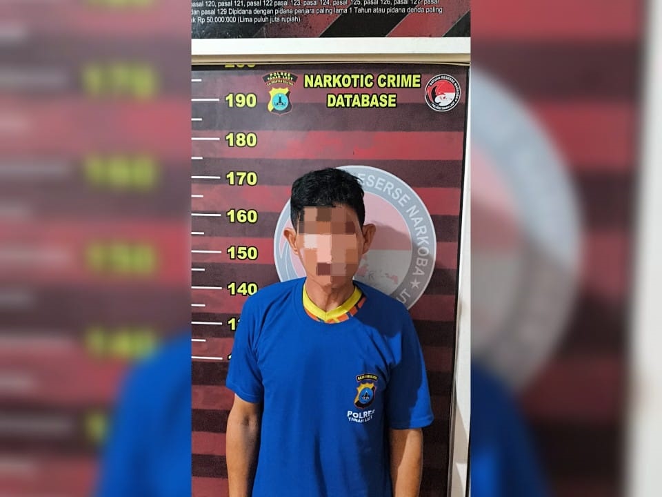 PENGEDAR: H (42), warga Damar Lima, Kecamatan Batu Ampar ditangkap polisi karena diduga mengedarkan sabu.