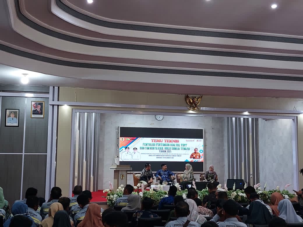 TEMU TEKNIS:Bupati Kabupaten HST, Samsul Rizal hadiri kegiatan temu teknis penyuluh pertanian di HST.