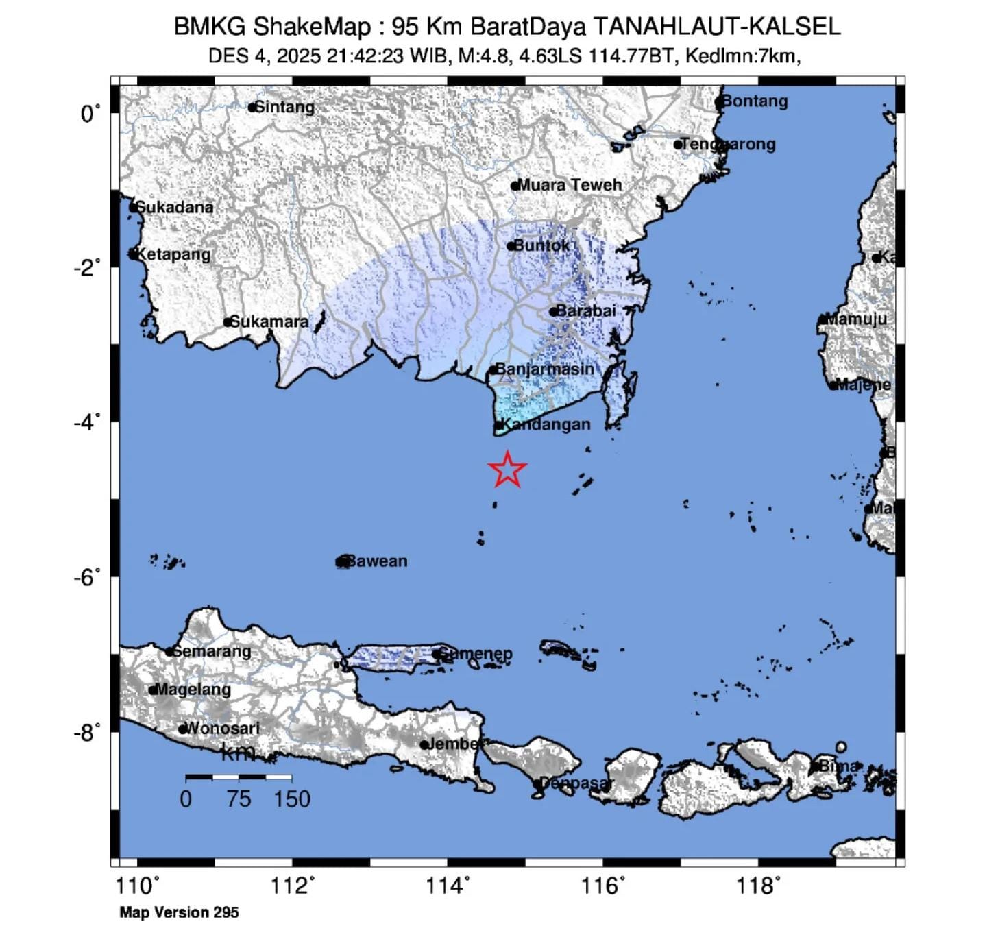 GEMPA: Hasil pantauan aktivitas seismik sesar lokal Stasiun Geofisika Balikpapan.