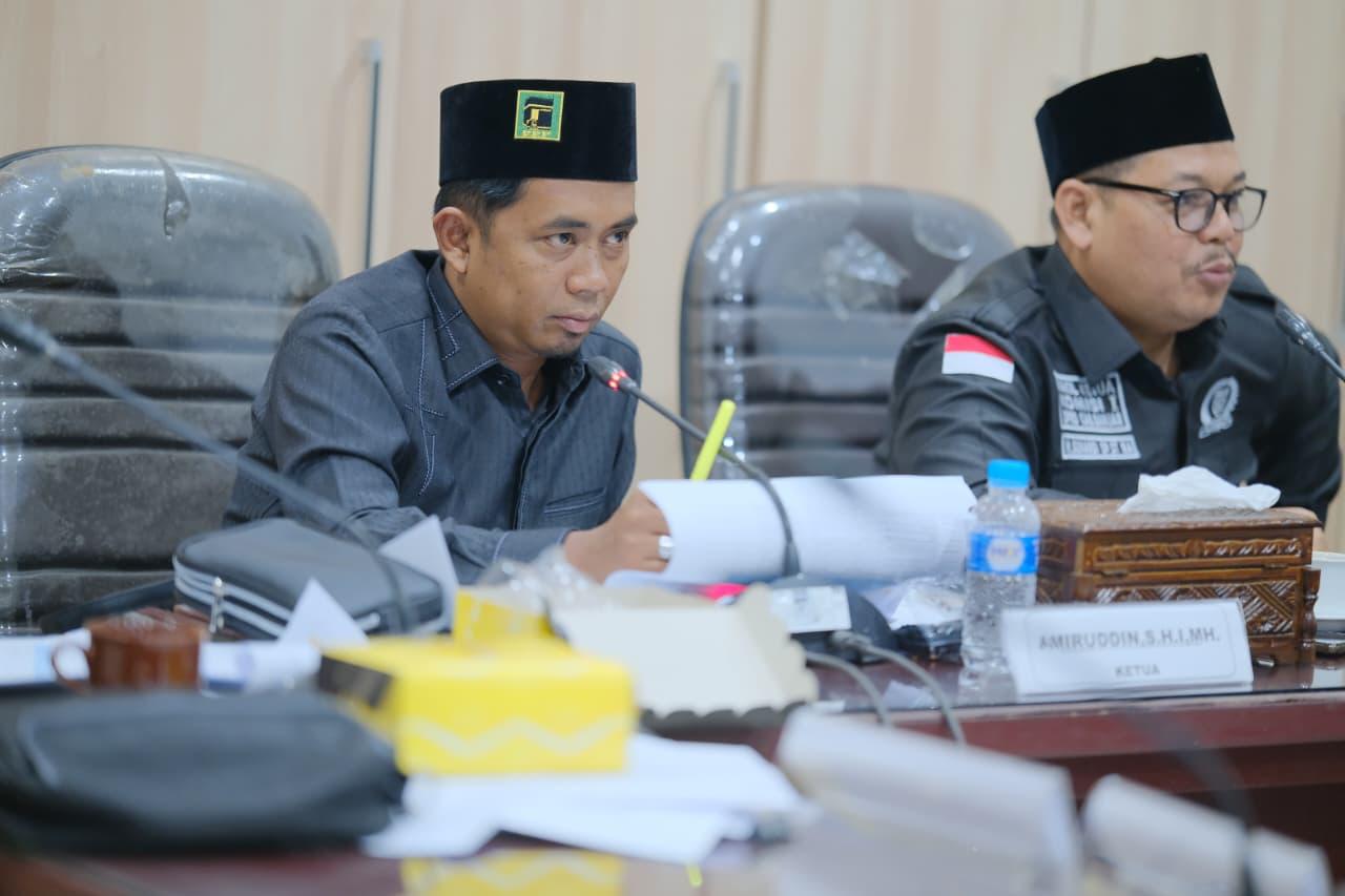 PIMPIN: Ketua Komisi I DPRD Banjar, Amiruddin saat memimpin jalany RDP bersama BPBD Banjar, berapa waktu lalu.
