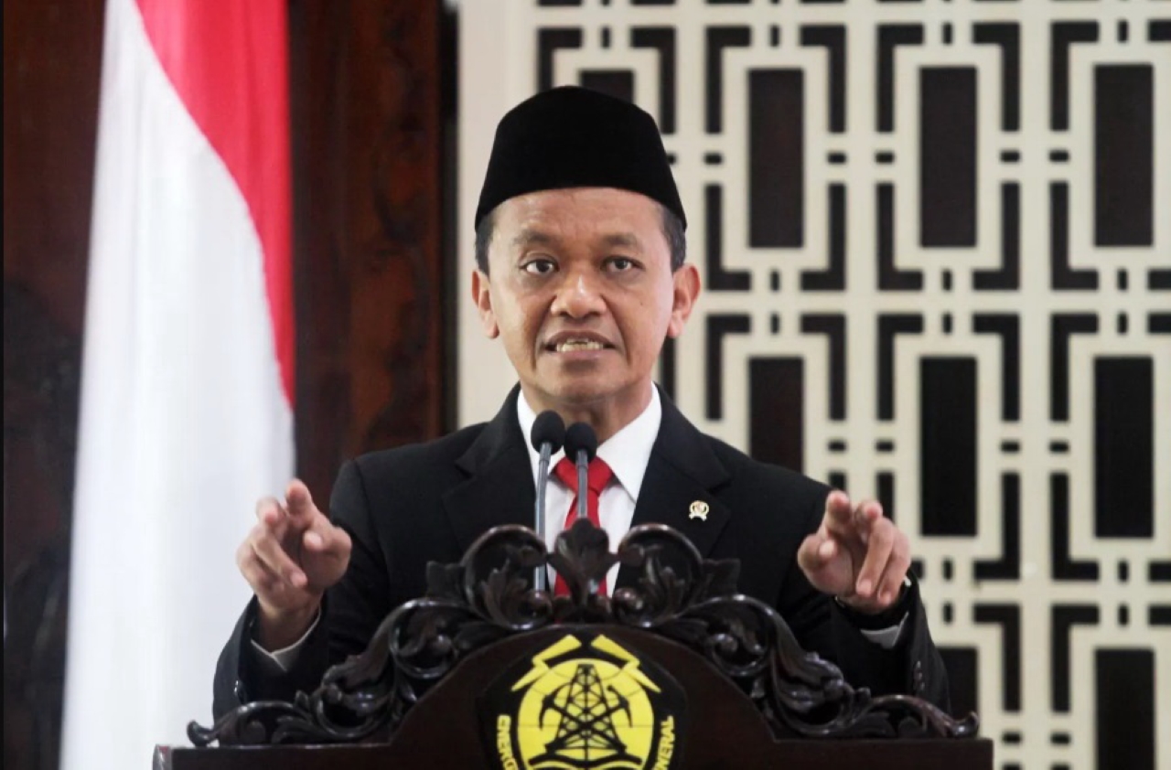KONTROVERSI: Menteri Energi dan Sumber Daya Mineral (ESDM) Bahlil Lahadalia dalam sebuah acara di kantor kementerian, Jakarta, Agustus 2024.