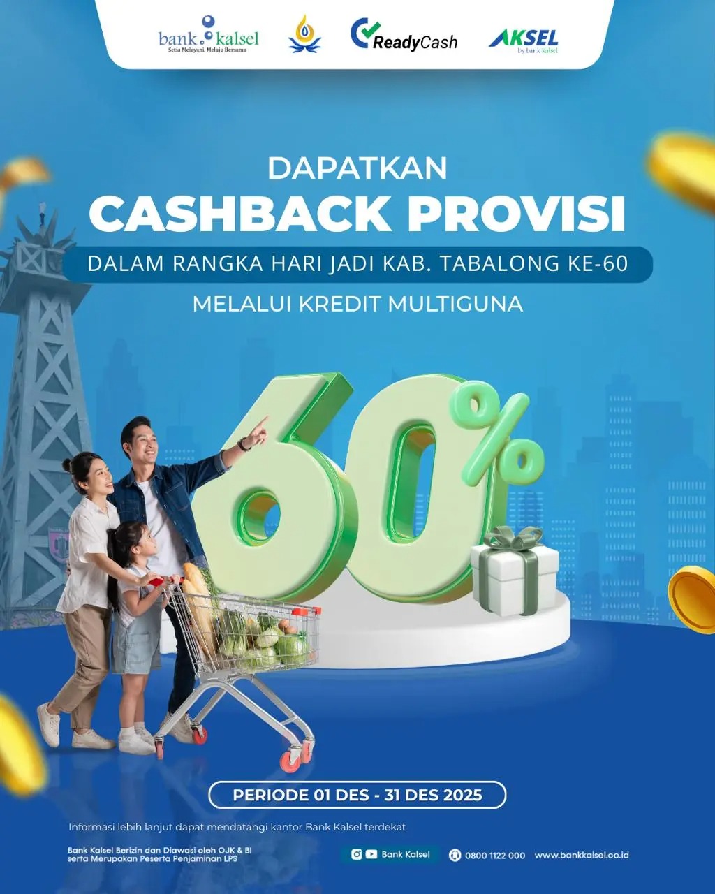 KREDIT:Bank Kalsel hadirkan cashback provisi kredit multiguna hingga 60 persen.